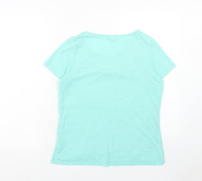 Womens UK Size 12 Marks and Spencer Blue Basic T-Shirt