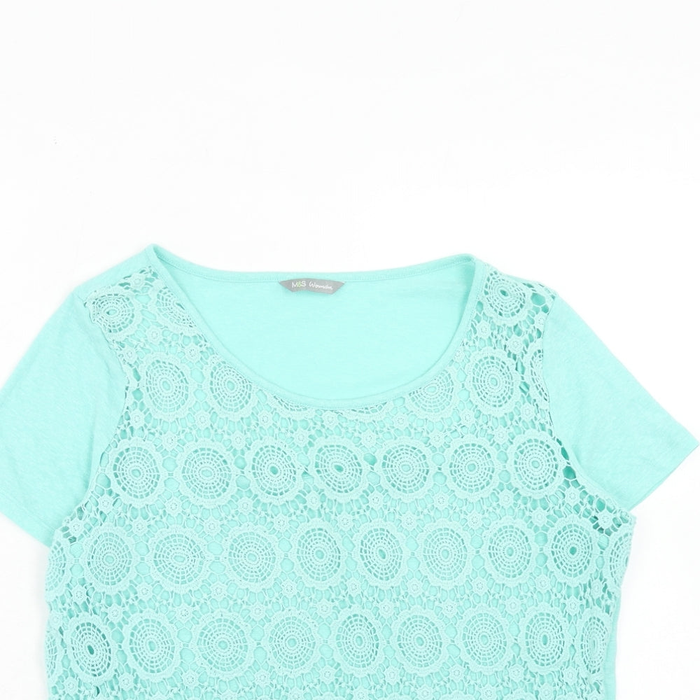 Womens UK Size 12 Marks and Spencer Blue Basic T-Shirt