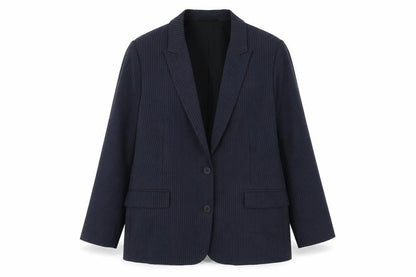 Marks and Spencer Womens Blue Pinstripe Polyester Jacket Suit Jacket Size 20