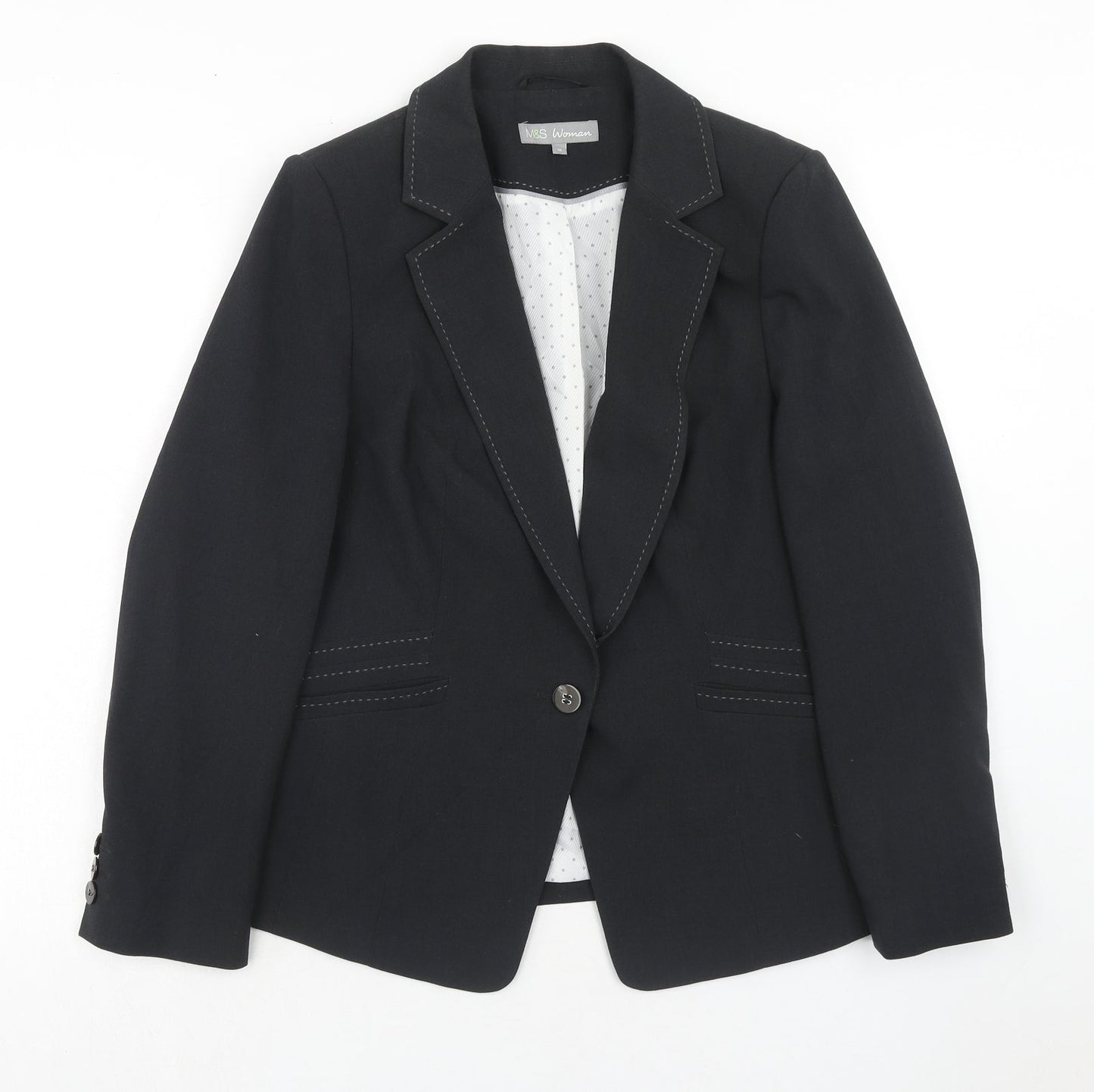 Marks and Spencer Womens Grey Polyester Jacket Suit Jacket Size 16