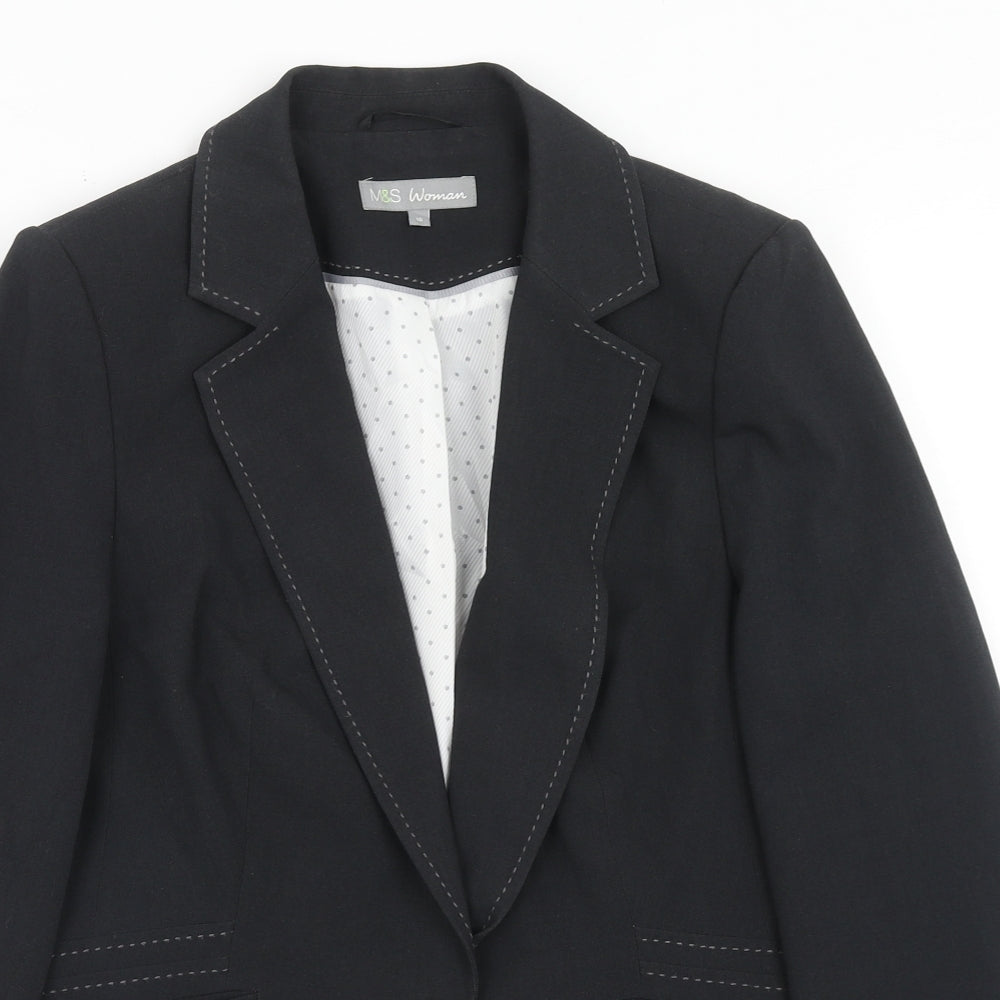 Marks and Spencer Womens Grey Polyester Jacket Suit Jacket Size 16