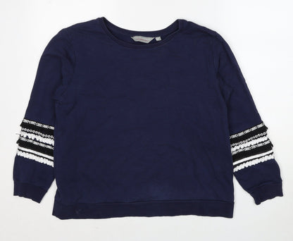 Dorothy Perkins Womens Blue Cotton Pullover Sweatshirt Size 14 Pullover