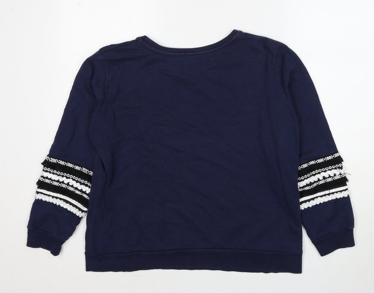 Dorothy Perkins Womens Blue Cotton Pullover Sweatshirt Size 14 Pullover