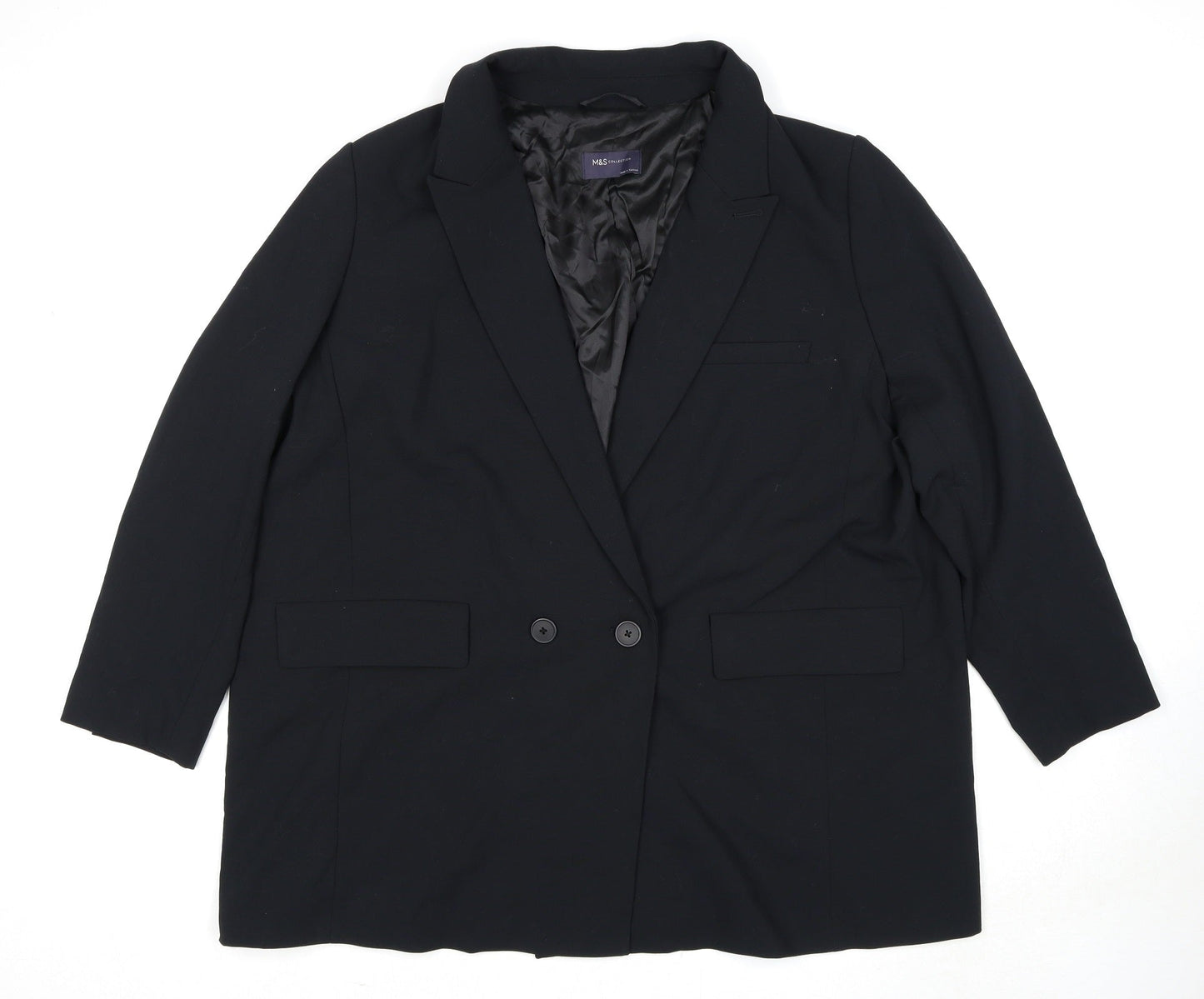 Marks and Spencer Womens Black Polyester Jacket Suit Jacket Size 18