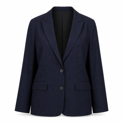 Marks and Spencer Womens Blue Pinstripe Polyester Jacket Suit Jacket Size 12