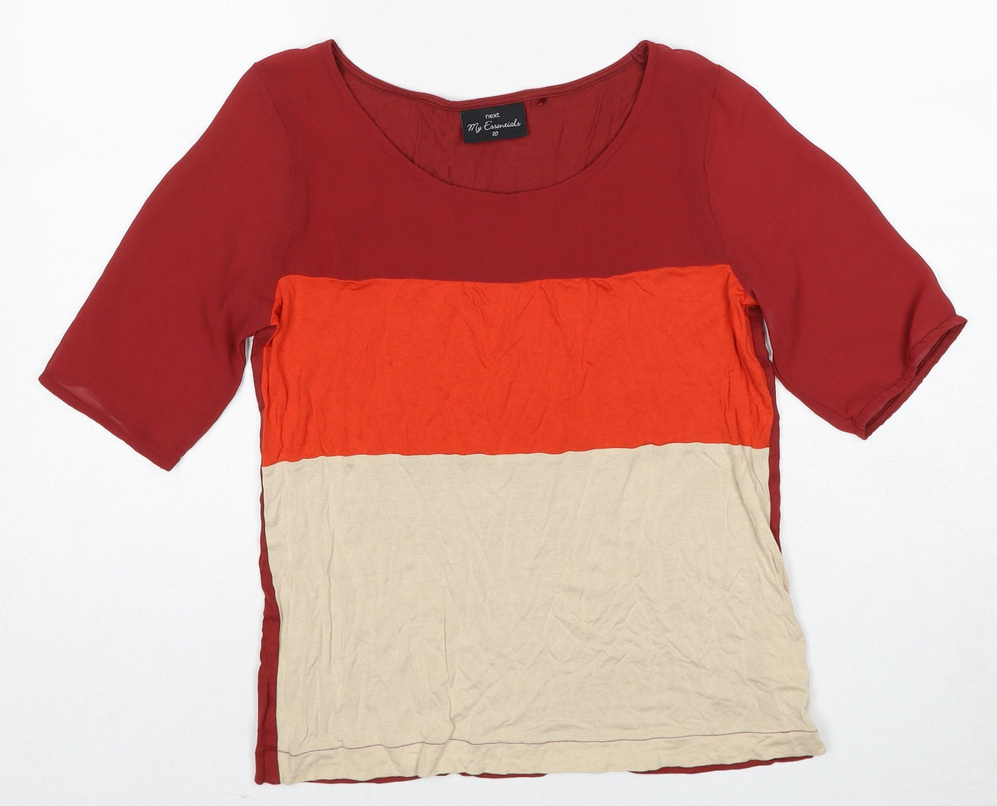 Womens UK Size 10 NEXT Red Basic T-Shirt