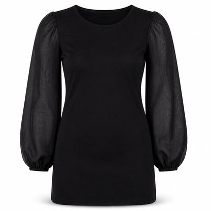 Love Womens Black Polyester A-Line Size S Round Neck Pullover - Size S-M
