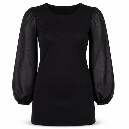 Love Womens Black Polyester A-Line Size S Round Neck Pullover - Size S-M