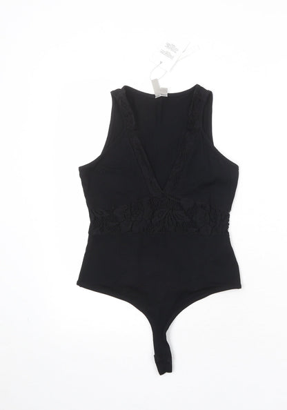 Womens UK Size 8 ASOS One-Piece Black Bodysuit