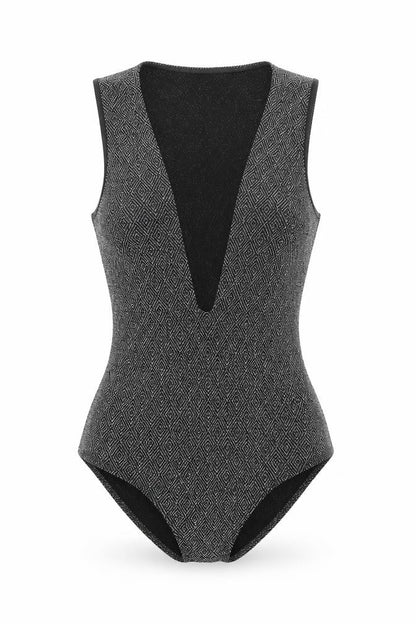 Womens UK Size 6 Topshop One-Piece Black Bodysuit