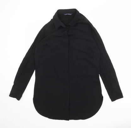 Womens UK Size 10 Marks and Spencer Black Basic Button-Up