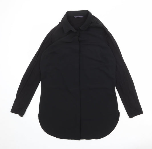Womens UK Size 10 Marks and Spencer Black Basic Button-Up
