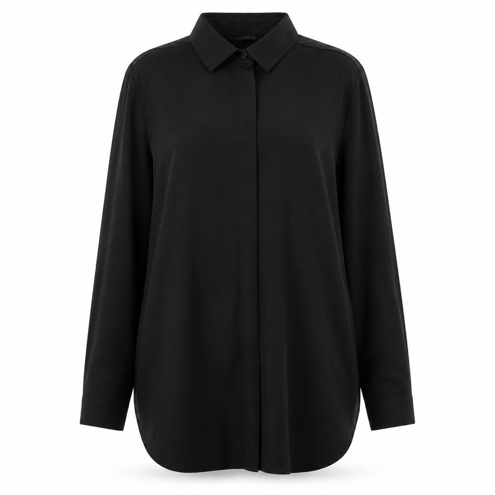 Womens UK Size 10 Marks and Spencer Black Basic Button-Up