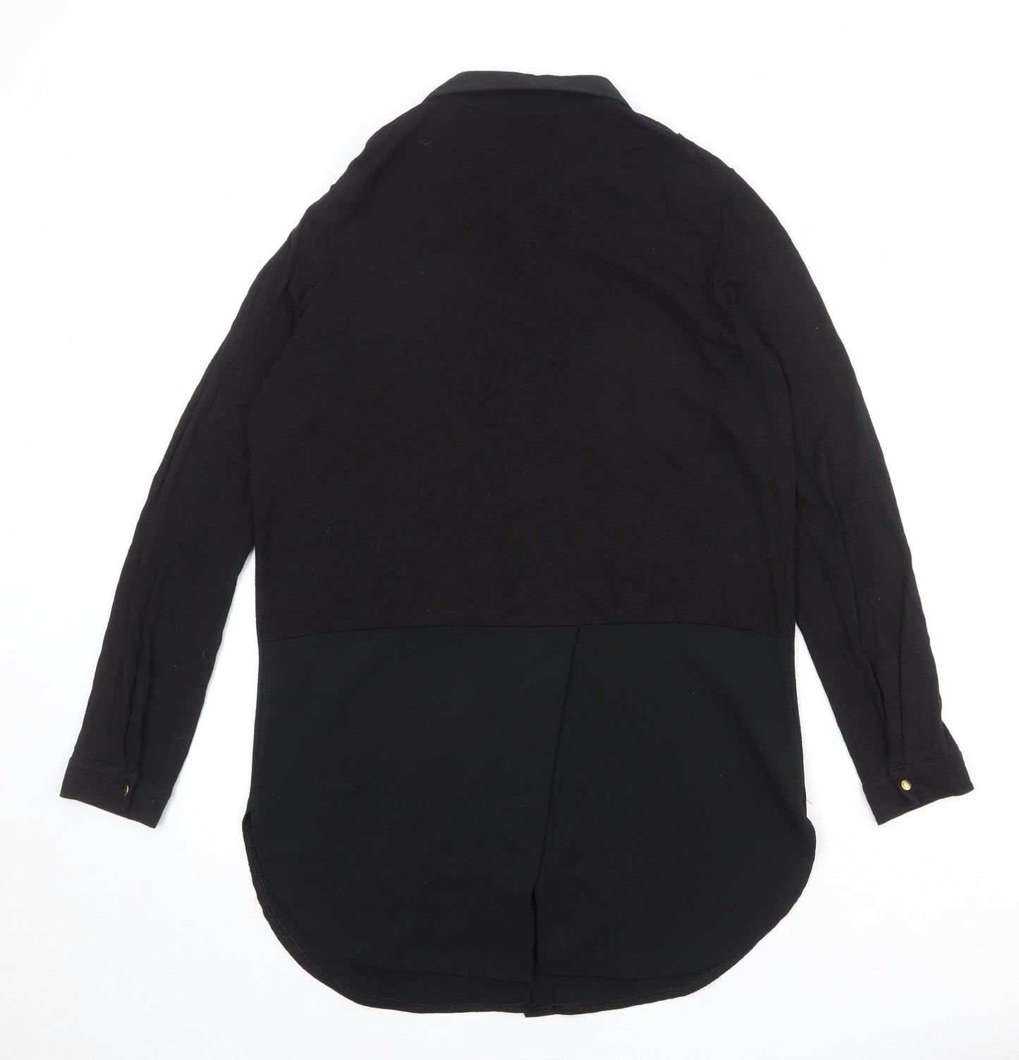 Womens UK Size 10 Marks and Spencer Black Basic Button-Up