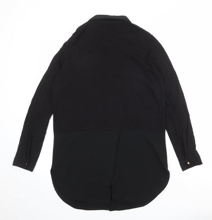 Womens UK Size 10 Marks and Spencer Black Basic Button-Up