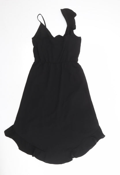 Divided by H&M Womens Black Polyester Fit & Flare Size 8 V-Neck Pullover