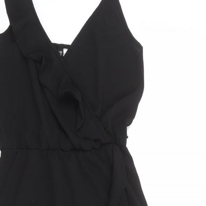 Divided by H&M Womens Black Polyester Fit & Flare Size 8 V-Neck Pullover