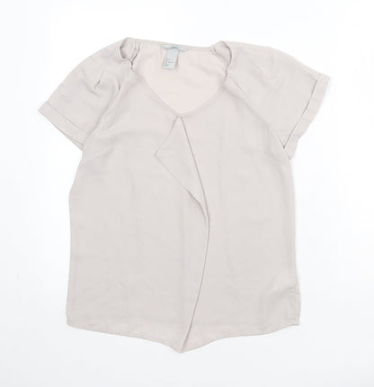 Womens UK Size 8 H&M Beige Basic Blouse