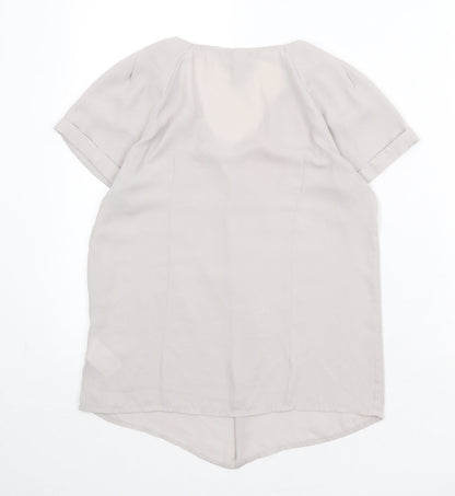Womens UK Size 8 H&M Beige Basic Blouse