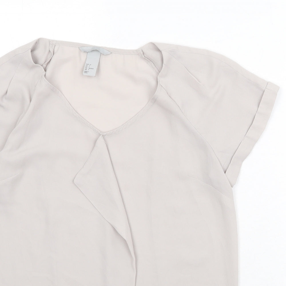 Womens UK Size 8 H&M Beige Basic Blouse