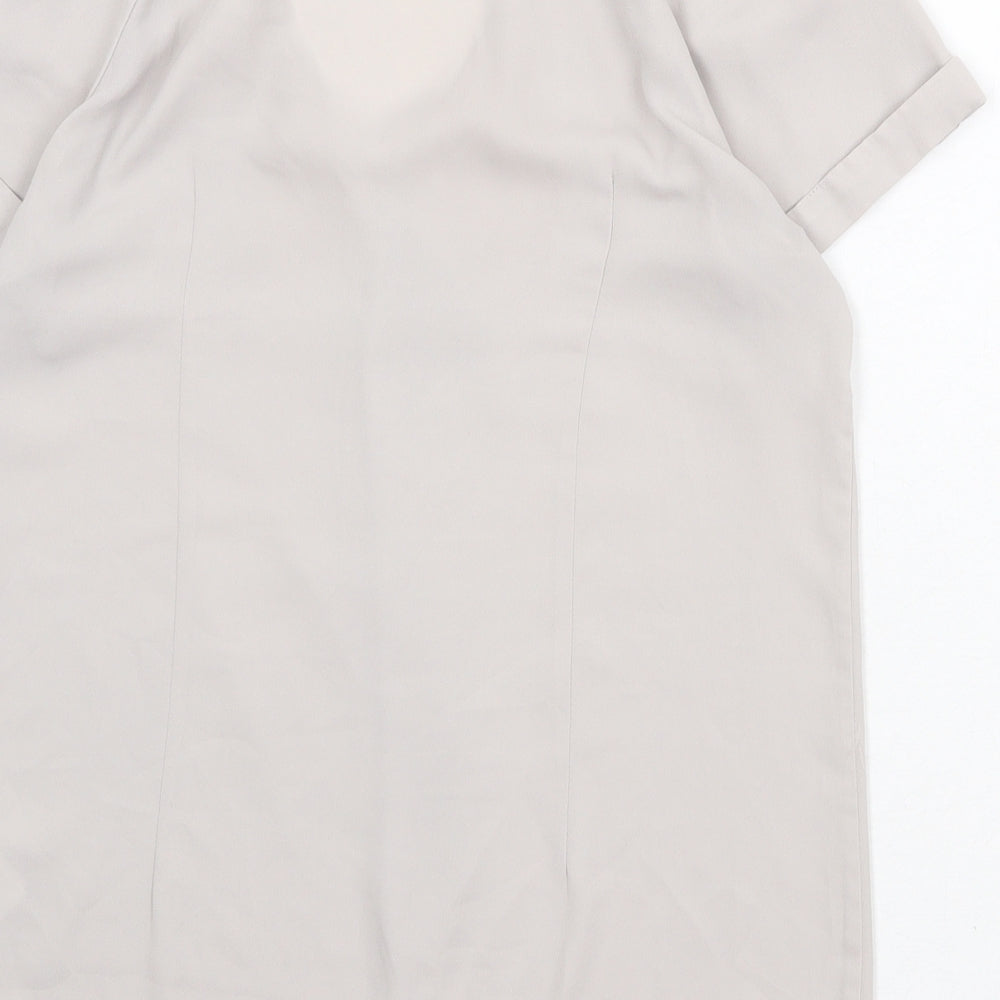 Womens UK Size 8 H&M Beige Basic Blouse
