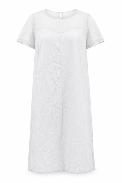 Vanessa Womens Grey Viscose A-Line Size M Boat Neck Button