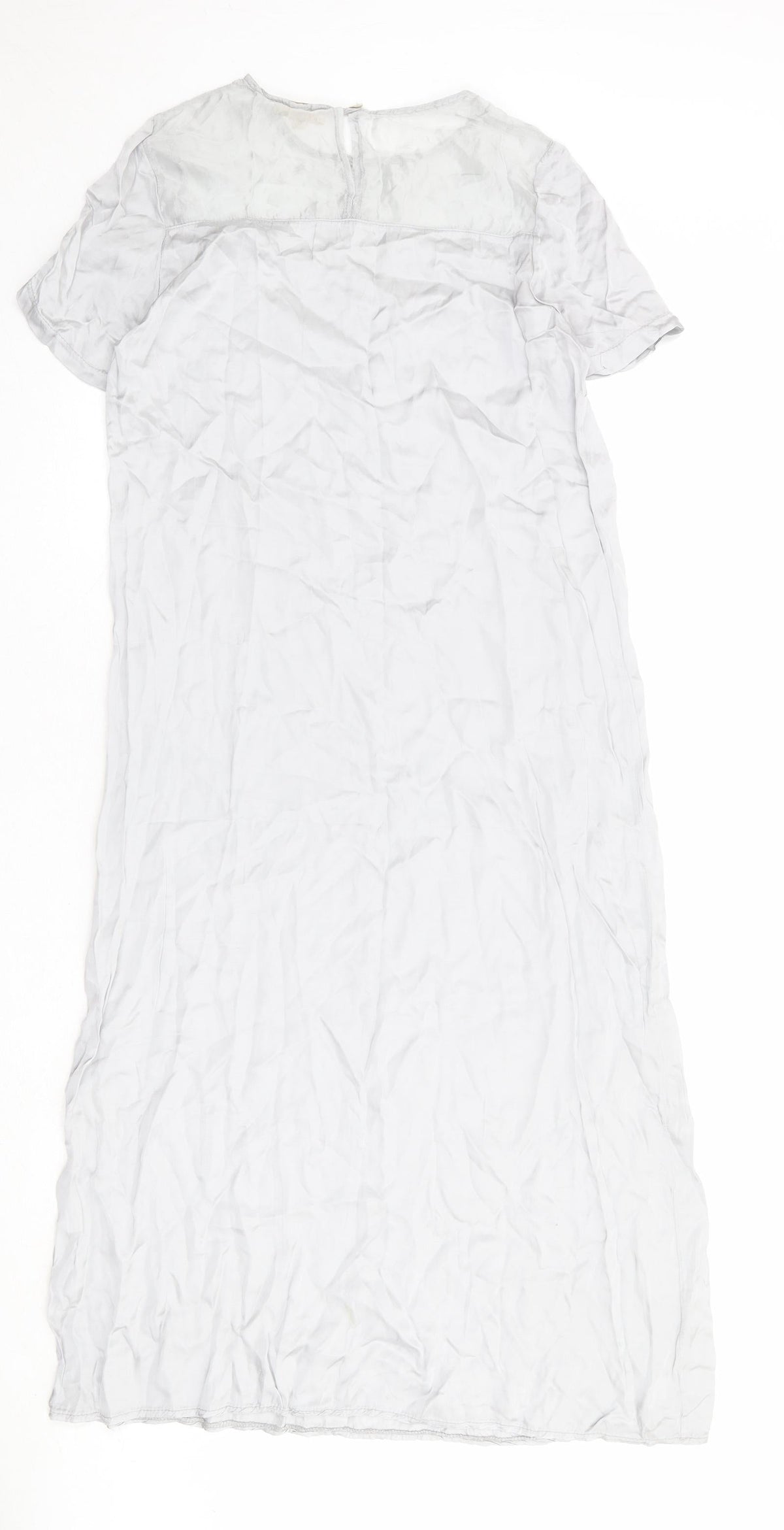 Vanessa Womens Grey Viscose A-Line Size M Boat Neck Button