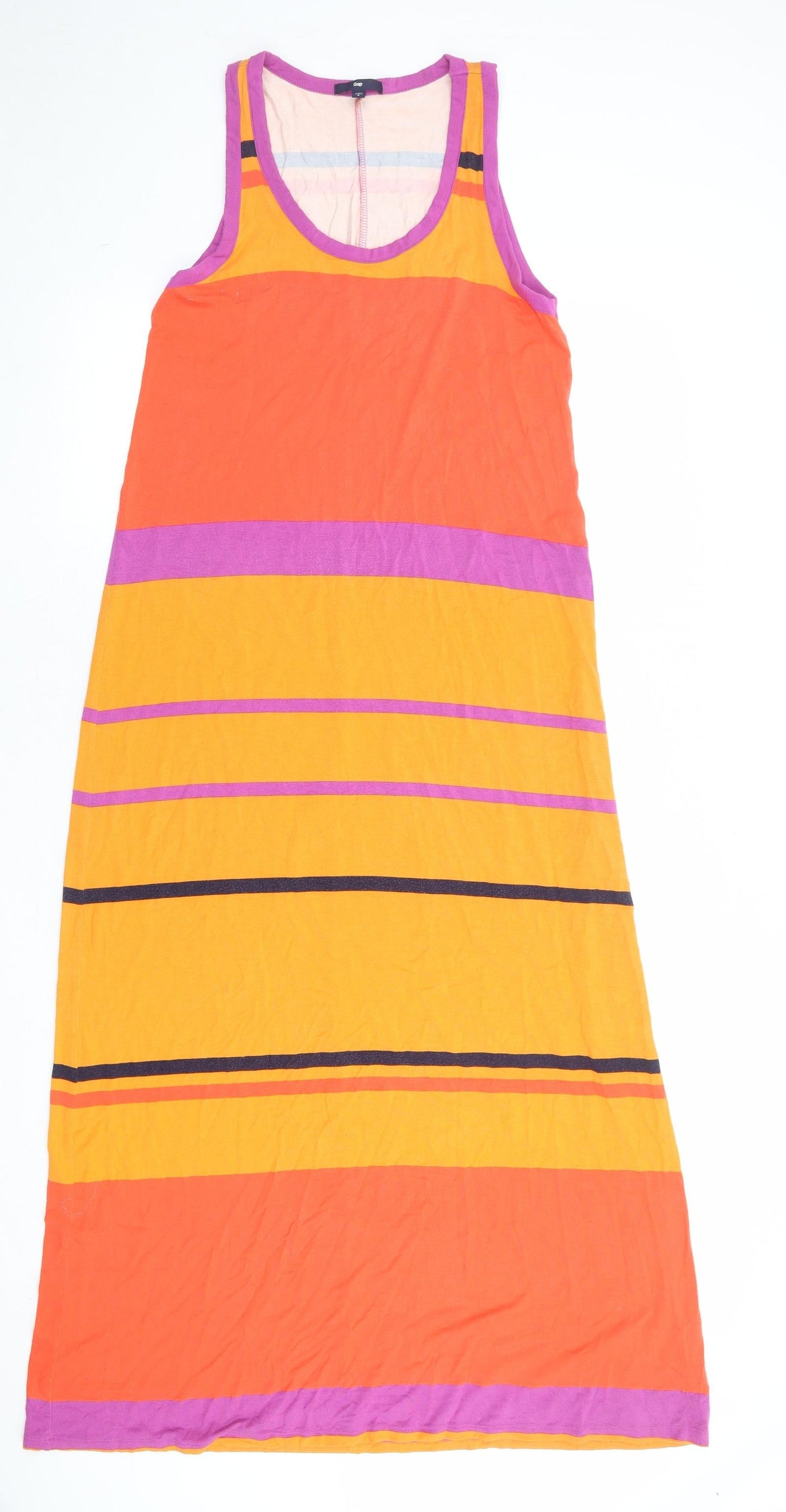 Gap Womens Multicoloured Striped Polyester Maxi Size S Scoop Neck Pullover