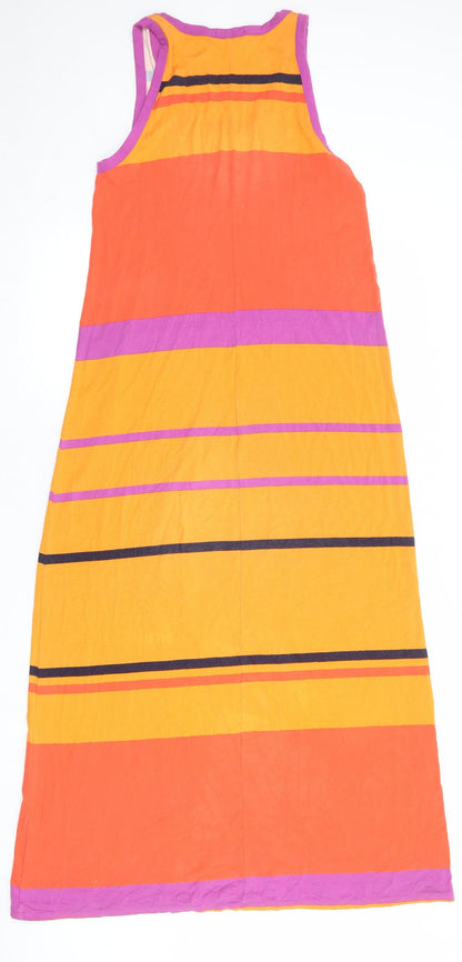 Gap Womens Multicoloured Striped Polyester Maxi Size S Scoop Neck Pullover