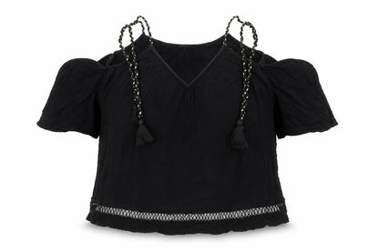 Womens UK Size 10 River Island Black Basic Blouse