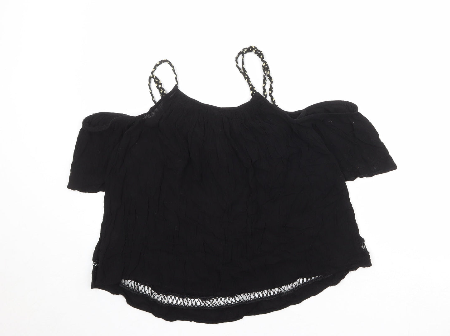 Womens UK Size 10 River Island Black Basic Blouse