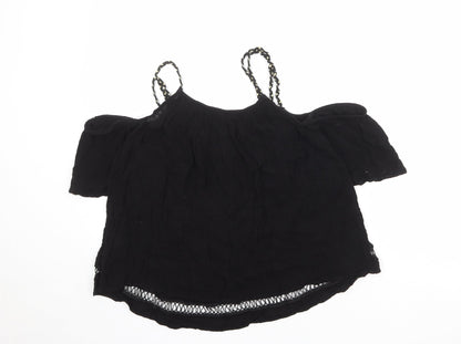 Womens UK Size 10 River Island Black Basic Blouse