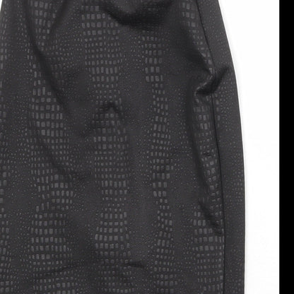 Chique Clothes Womens Black Geometric Polyester Straight & Pencil Skirt Size 10 Zip
