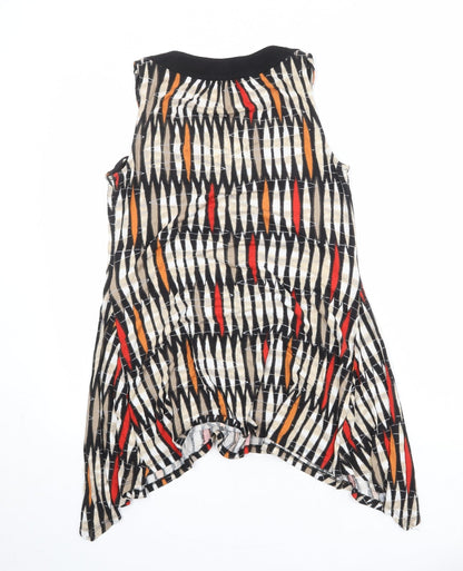 En Garde Womens Multicoloured Geometric Viscose A-Line Size 12 Round Neck Pullover