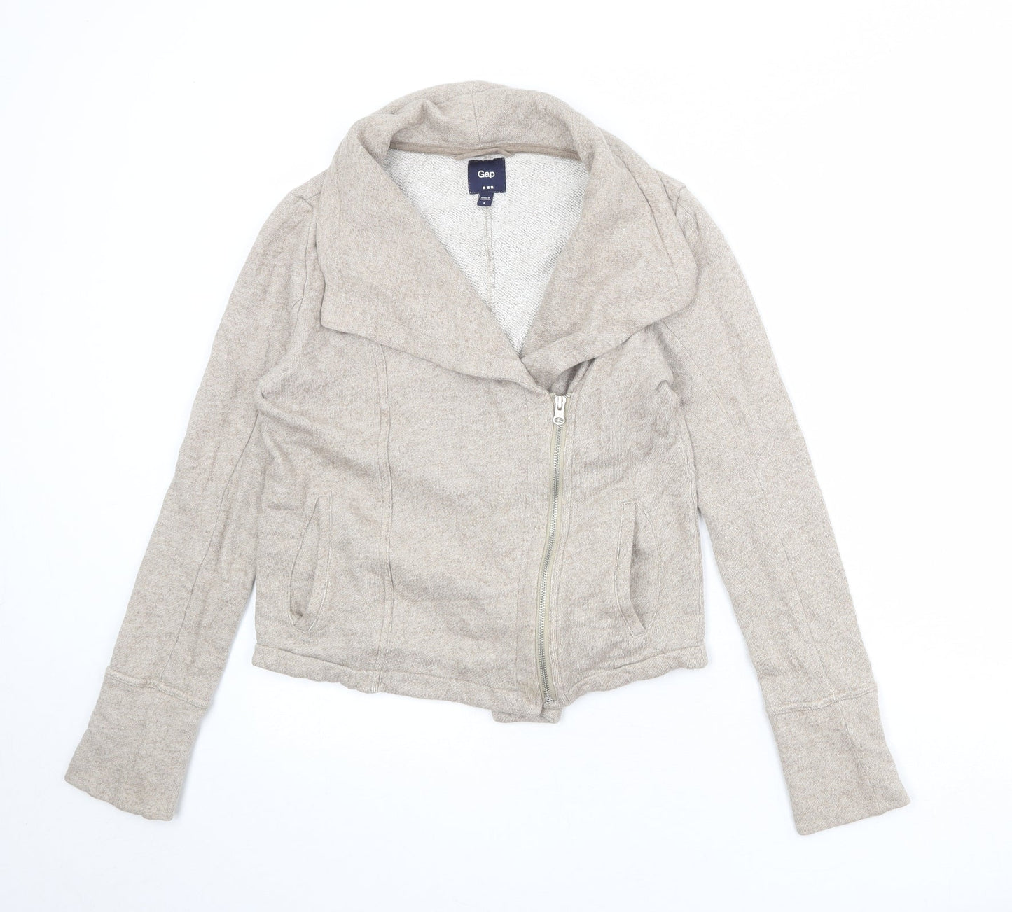 Gap Womens Beige Biker Jacket Size S Zip