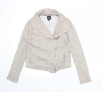 Gap Womens Beige Biker Jacket Size S Zip