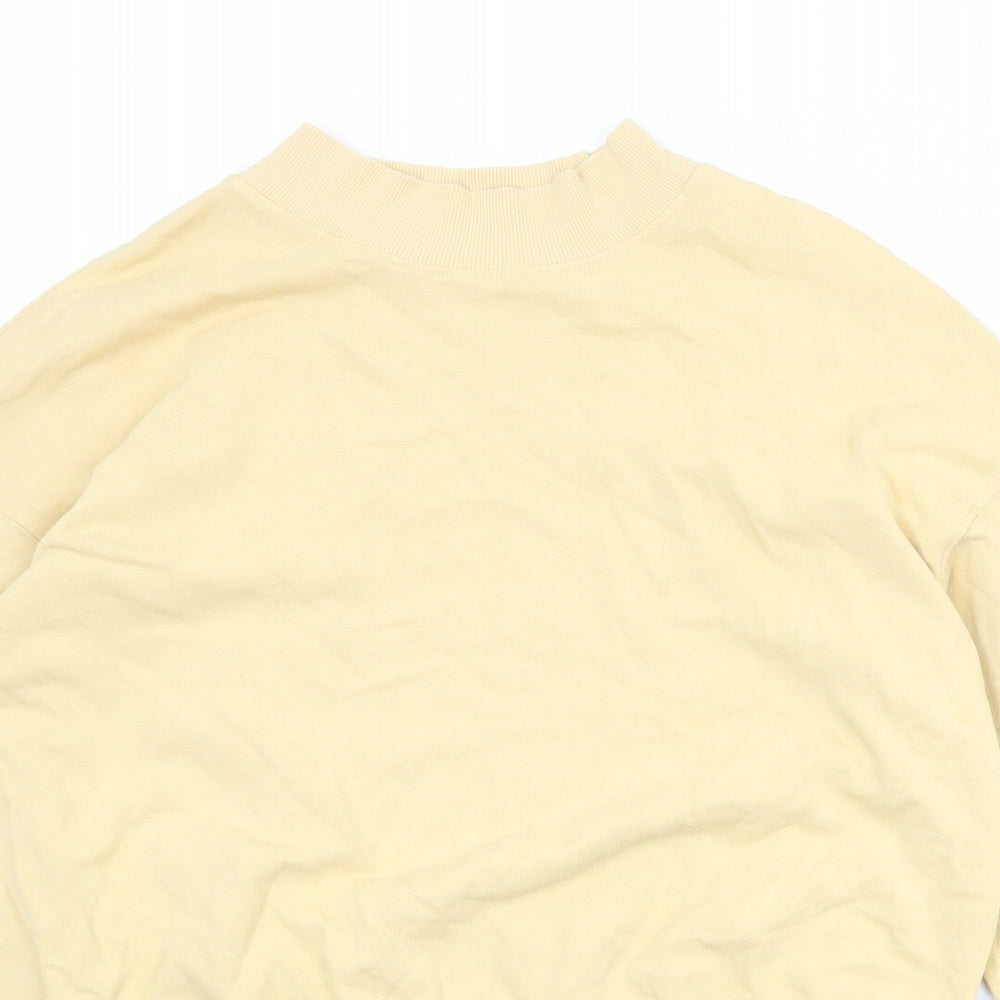 Weekday Womens Yellow 100% Cotton Pullover Sweatshirt Size S Pullover