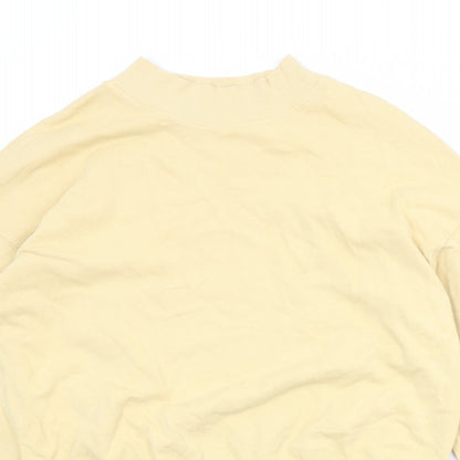 Weekday Womens Yellow 100% Cotton Pullover Sweatshirt Size S Pullover
