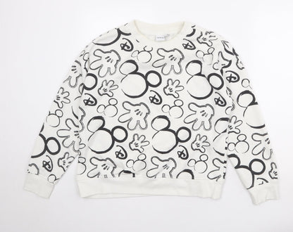 Womens UK Size 10 Disney White Pullover Sweatshirt