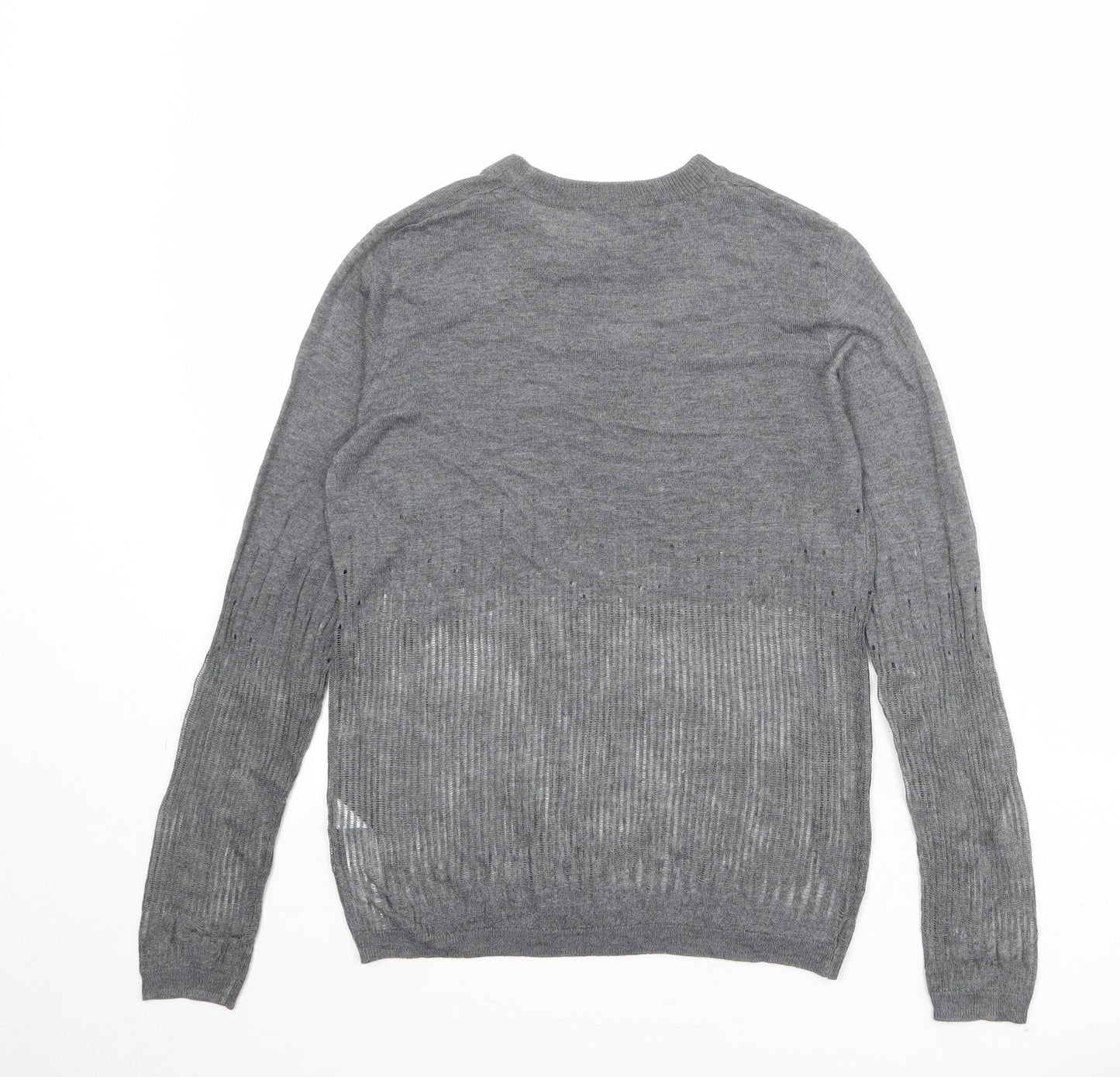 Zara Womens Grey Round Neck Polyester Pullover Jumper Size S