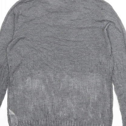 Zara Womens Grey Round Neck Polyester Pullover Jumper Size S
