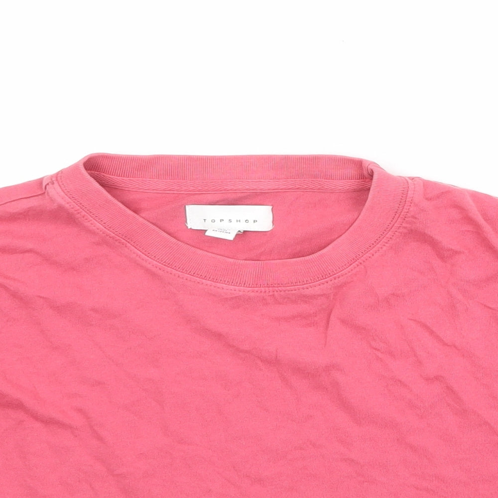 Womens UK Size S Topshop Pink Basic T-Shirt