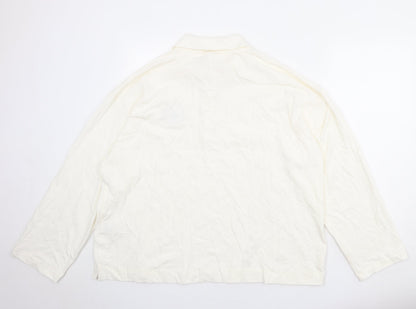 Womens UK Size L H&M Ivory Basic Polo