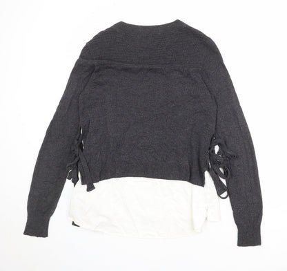 Womens UK Size 10 River Island Grey Pullover Jumper
