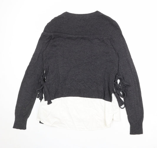 Womens UK Size 10 River Island Grey Pullover Jumper