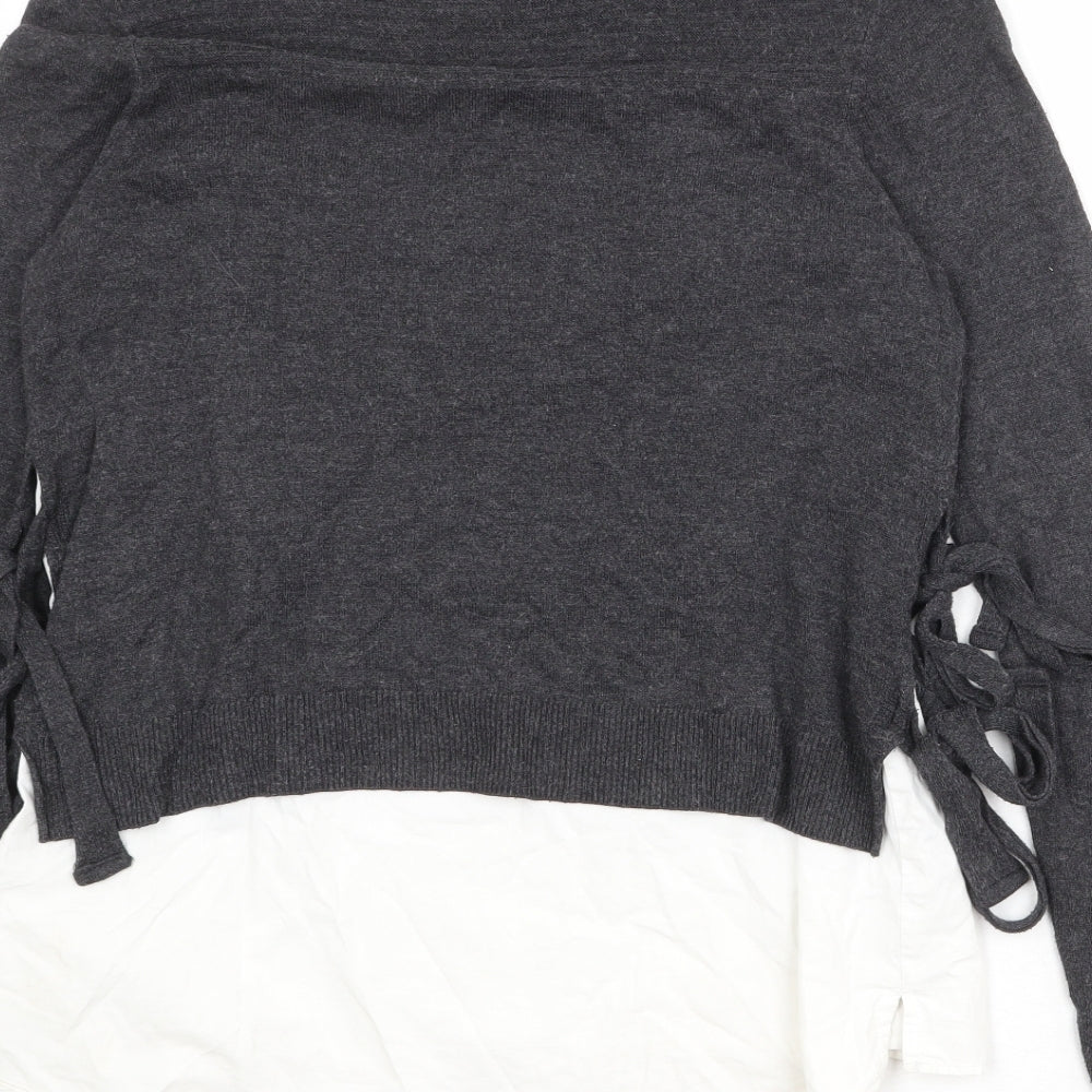 Womens UK Size 10 River Island Grey Pullover Jumper