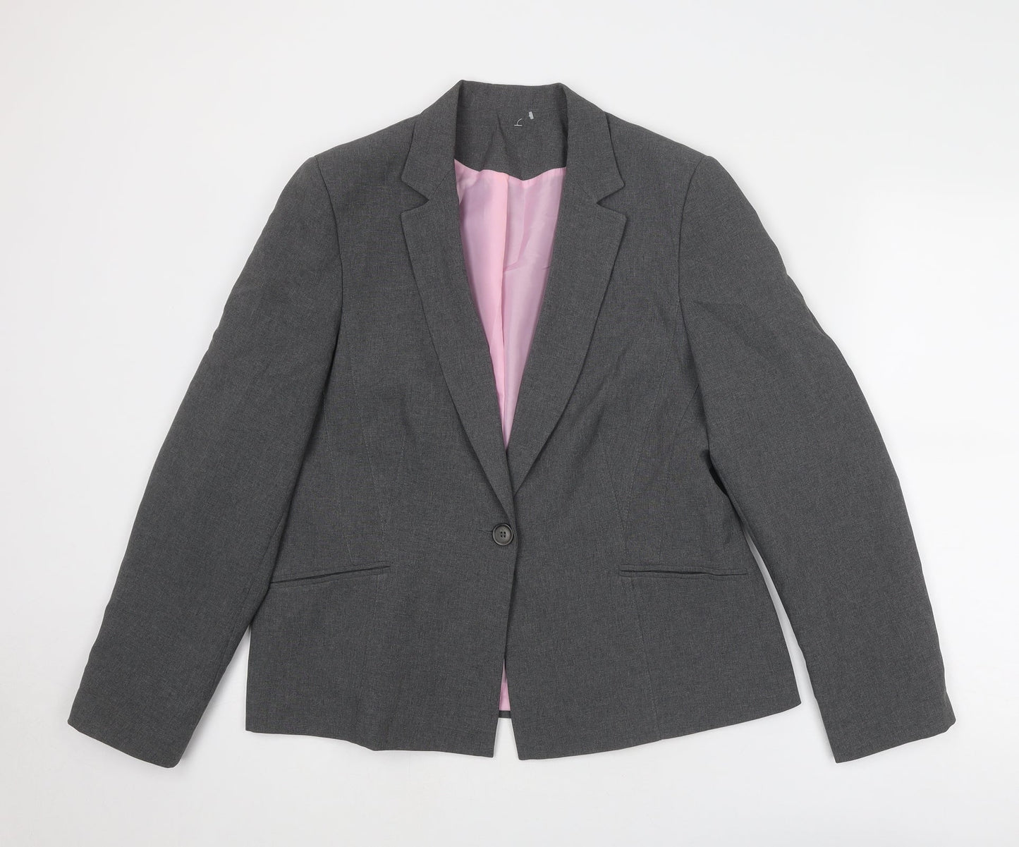 Dorothy Perkins Womens Grey Polyester Jacket Suit Jacket Size 16