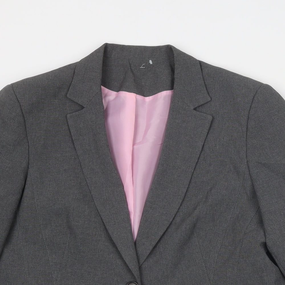 Dorothy Perkins Womens Grey Polyester Jacket Suit Jacket Size 16
