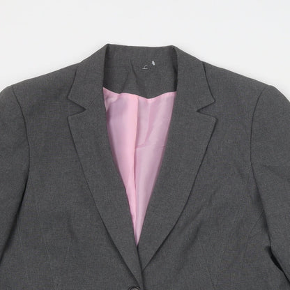 Dorothy Perkins Womens Grey Polyester Jacket Suit Jacket Size 16