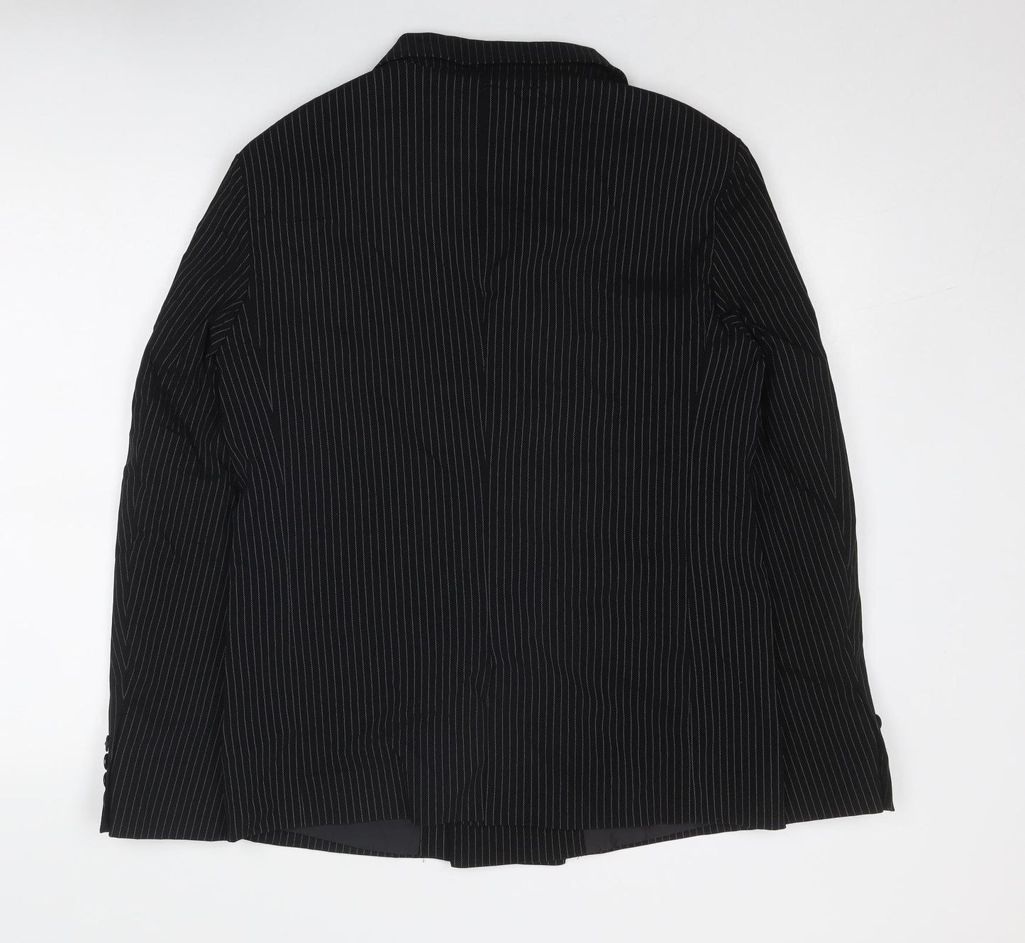 Brave Soul Womens Black Pinstripe Viscose Jacket Suit Jacket Size 10